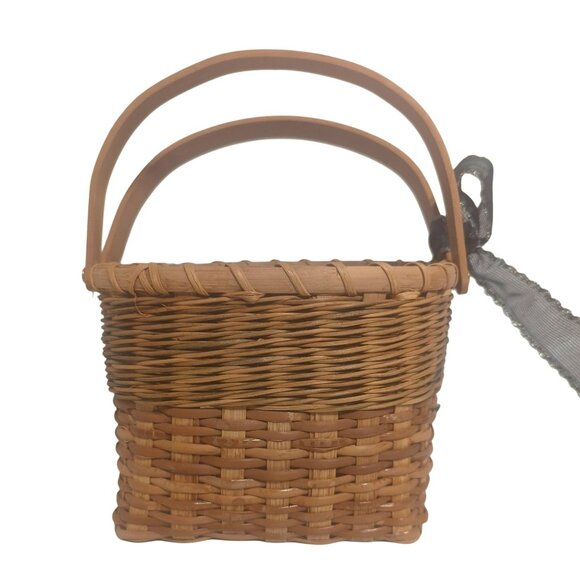 Bath & Body Works Handmade & Heartfelt Wicker Basket Green Brown - Picture 4 of 7